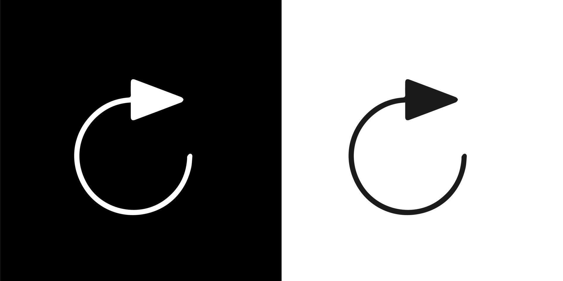 a black and white icon of a circle with an arrow pointing to the left vector