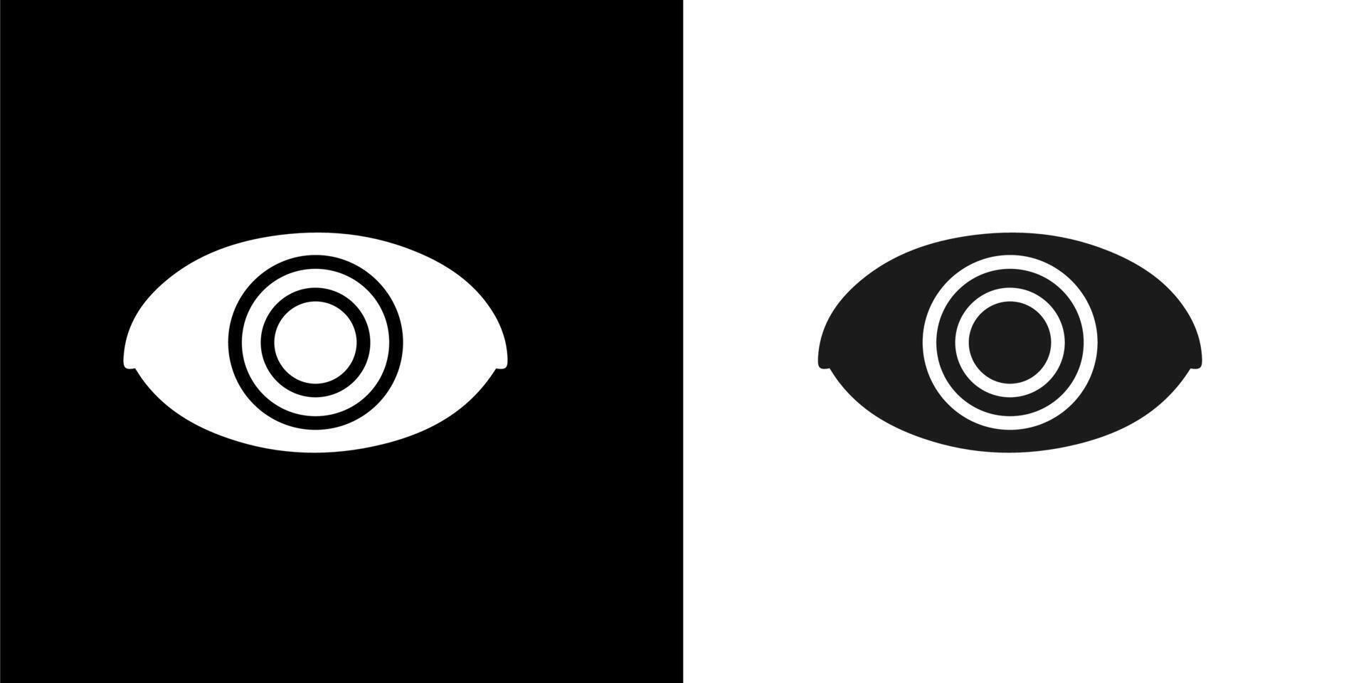 two black and white icon of a eyes vector