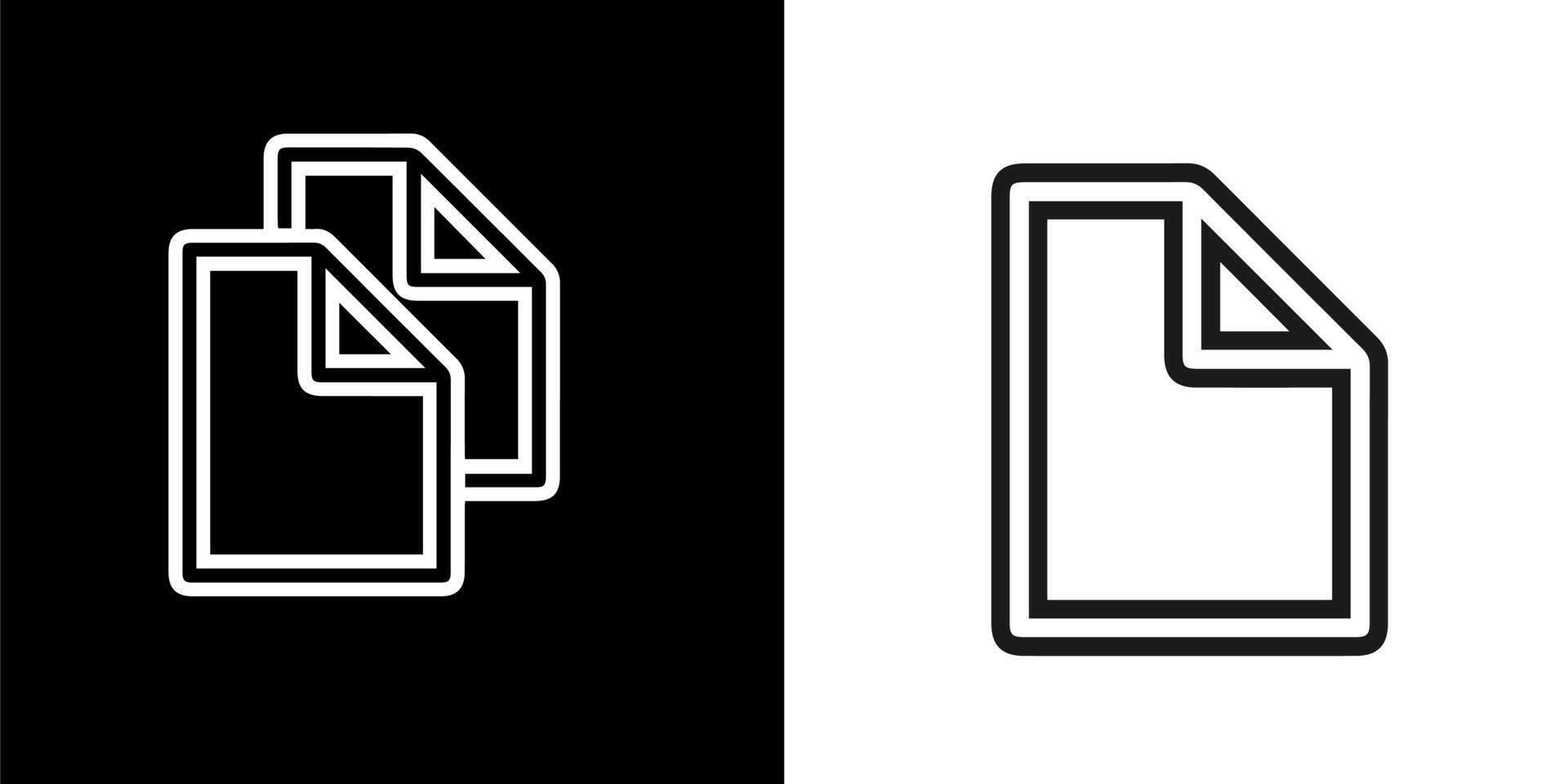 two black and white icons of a file folder vector