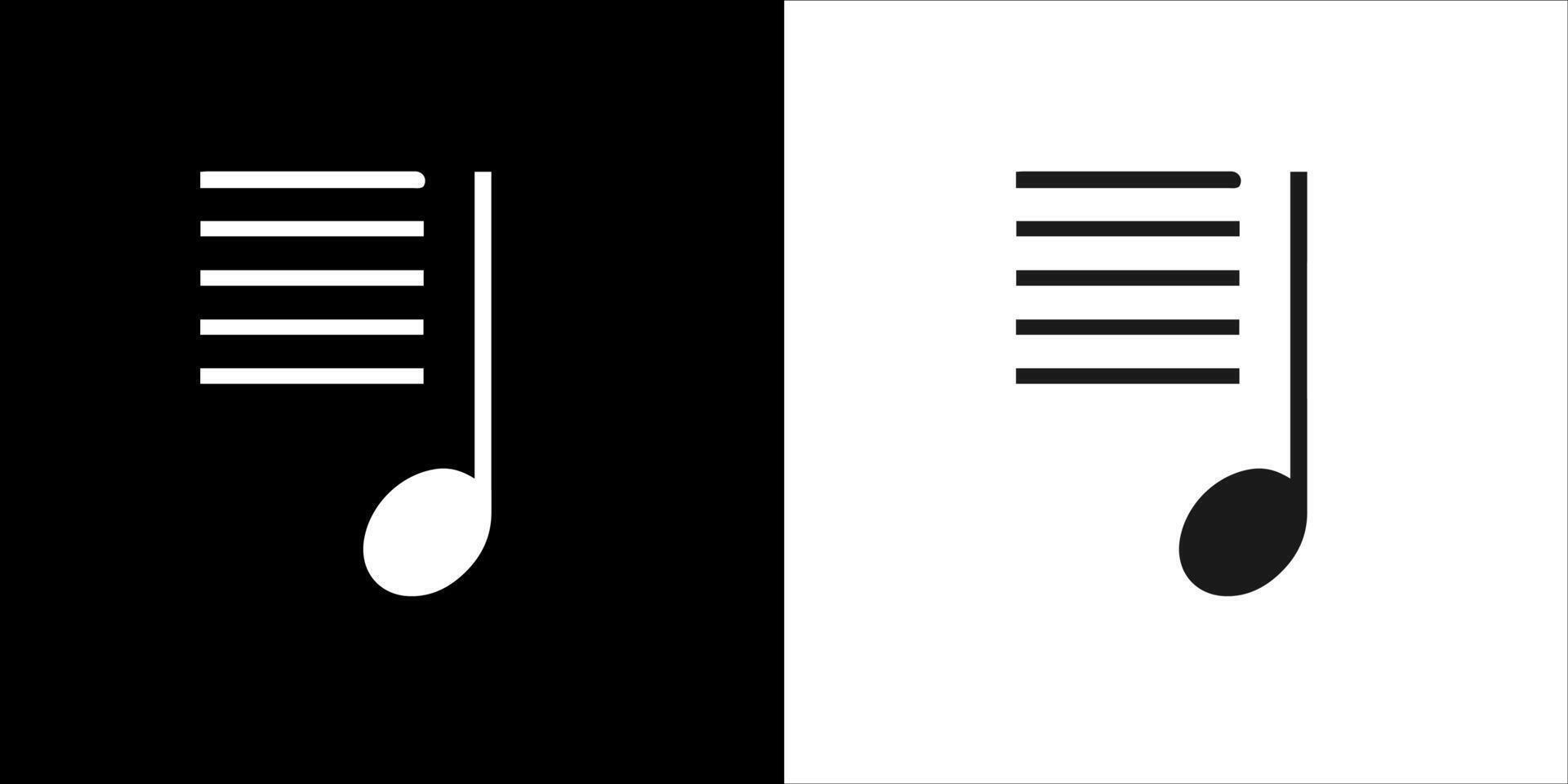 a musical note and a musical staff icon vector