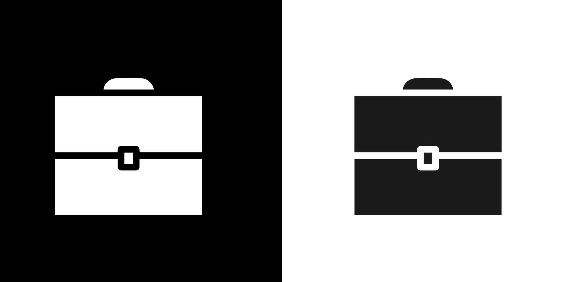 two black and white icons of a briefcase vector