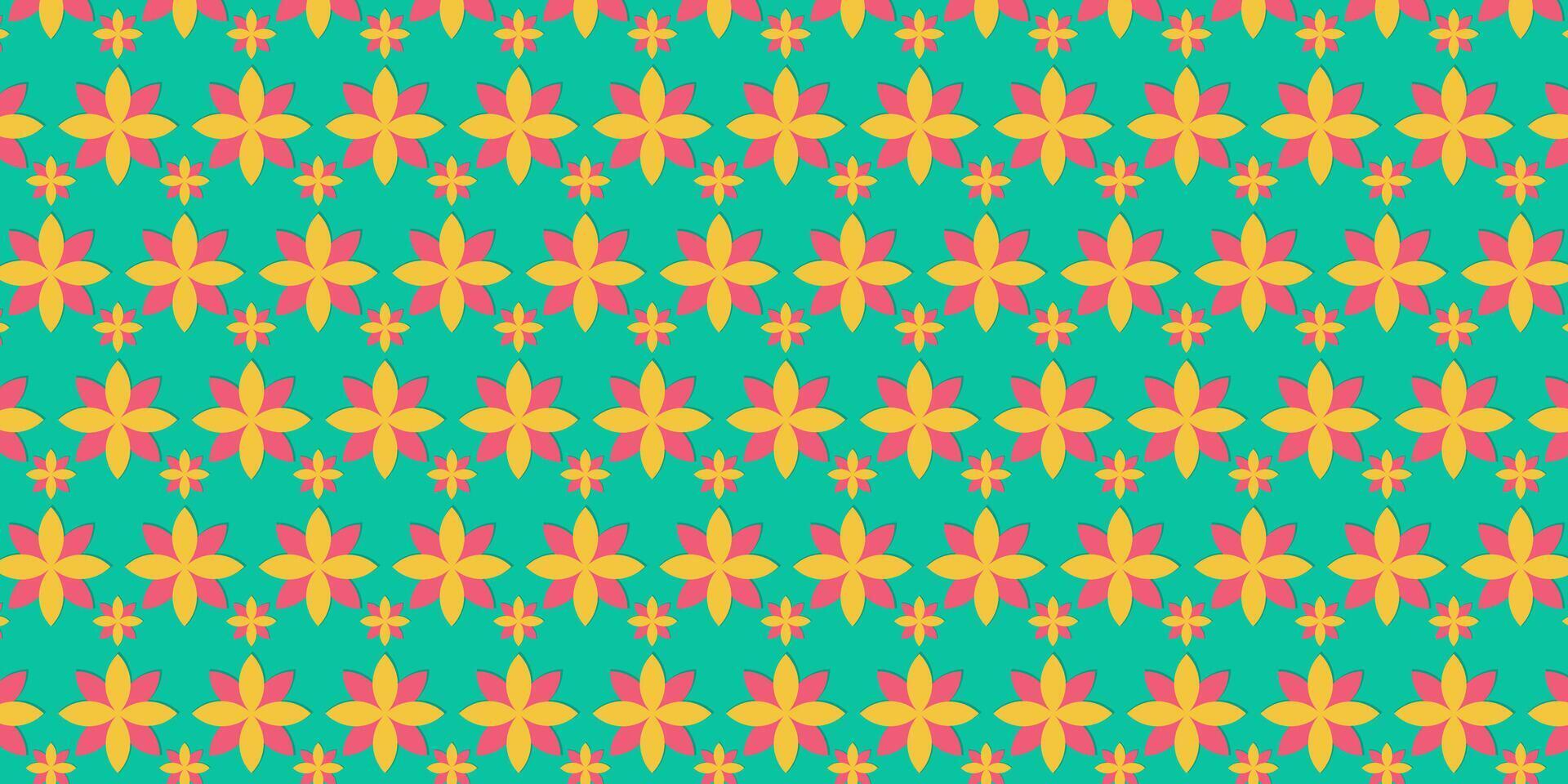 a colorful background pattern with orange and green leaves vector