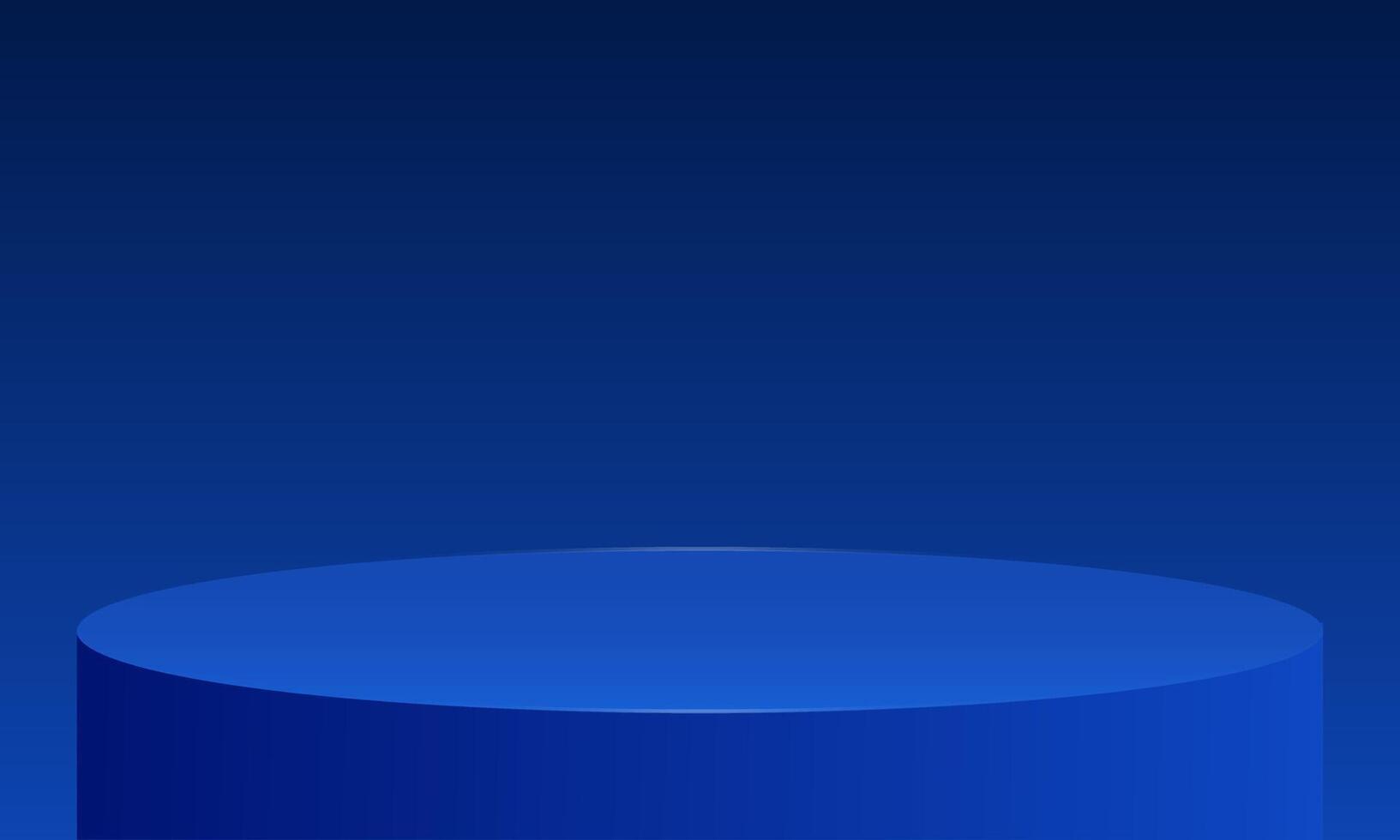 blue podium background. Abstract composition in minimal design. Studio showroom for product vector