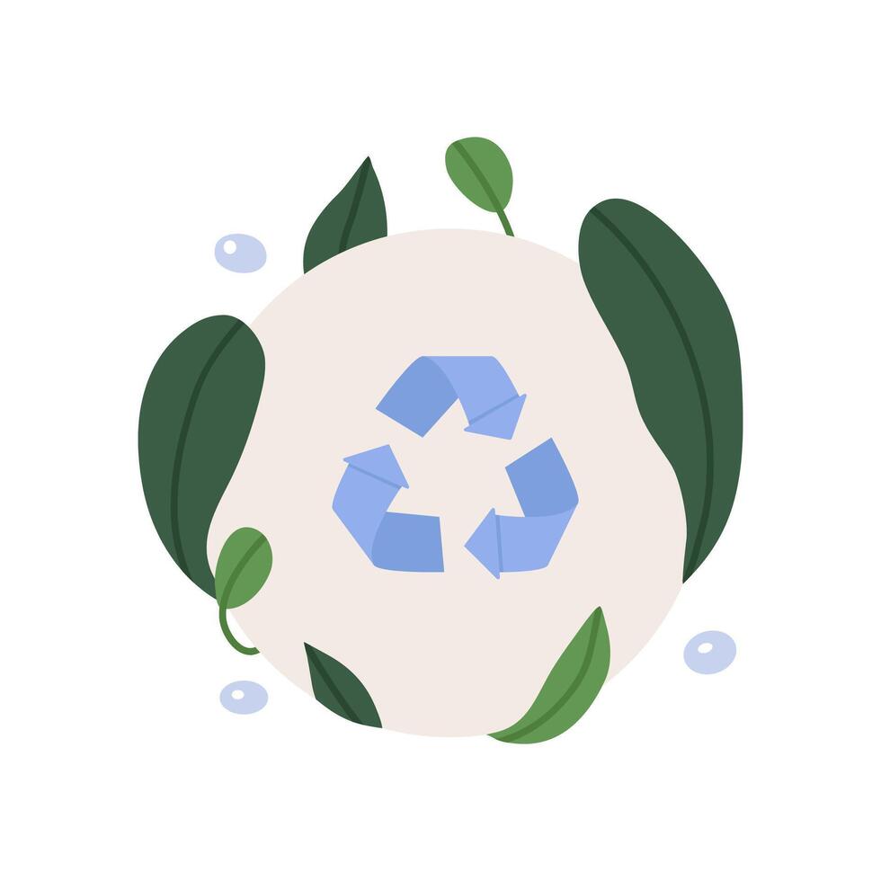 Reuse reduce recycle symbol. Recycle sign for ecological design zero waste lifestyle. Hand drawn icon isolated on white background. vector