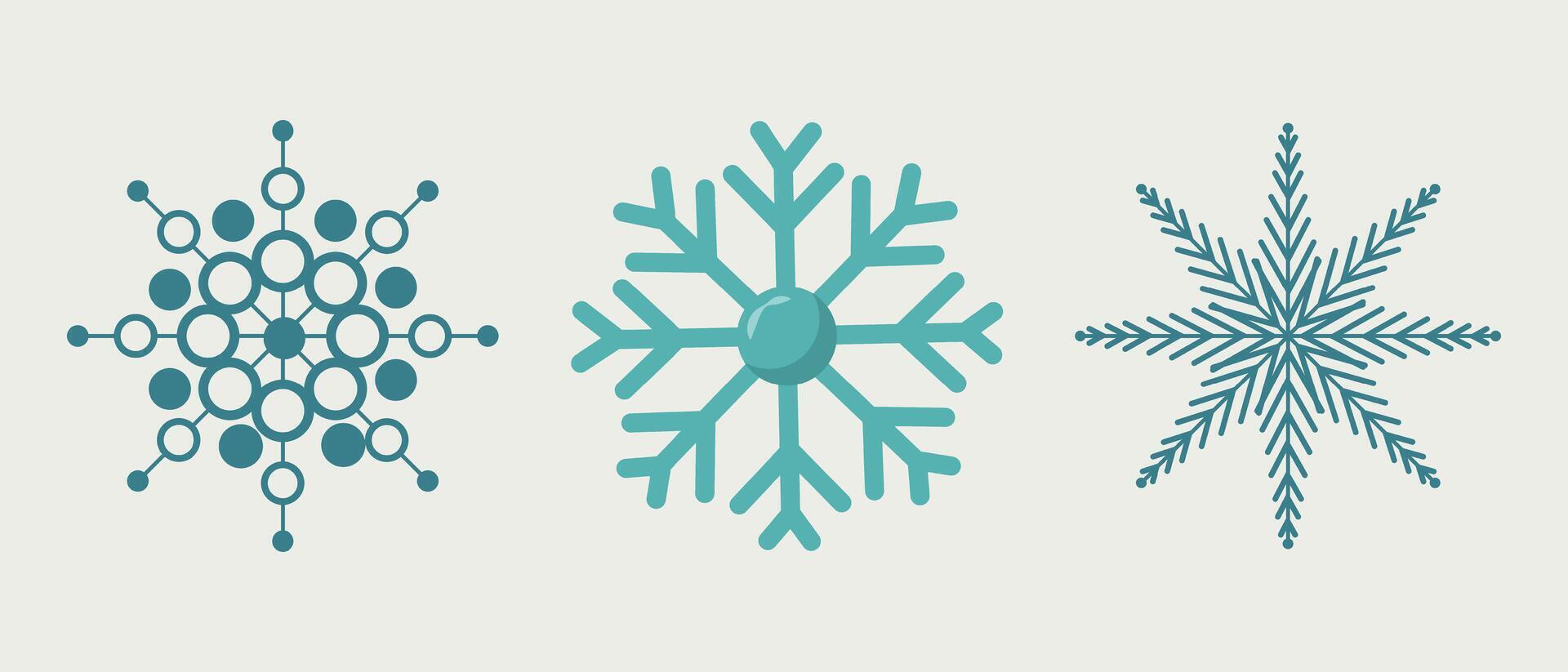 Snowflakes. Set of seasonal illustrations on white background vector