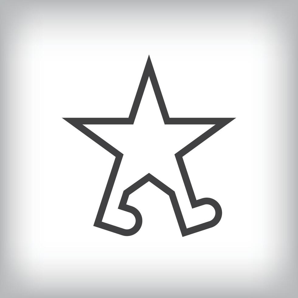 idea running star foot design logo. Success and sports template ribbon geometric style. vector