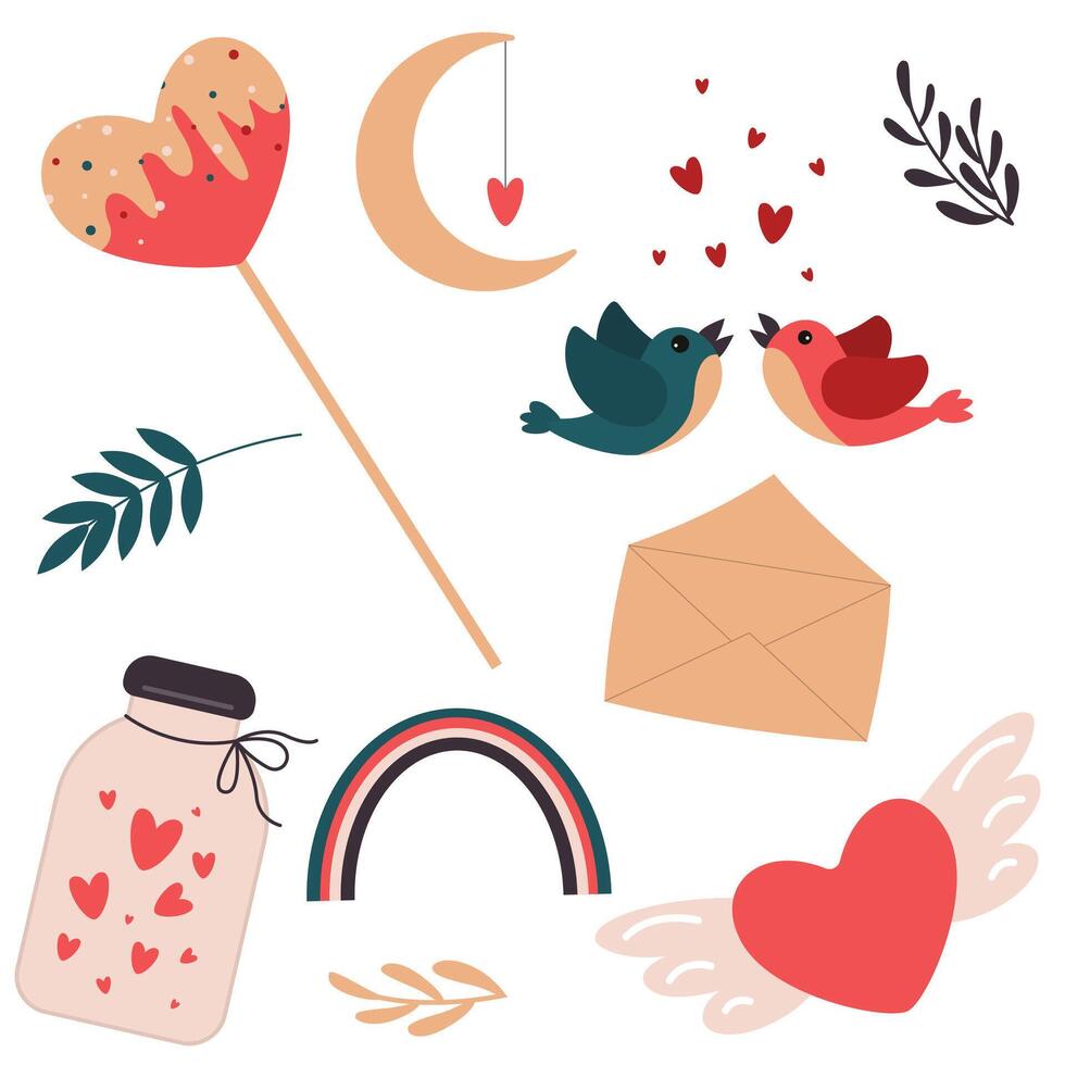 Valentine's day clip art set vector