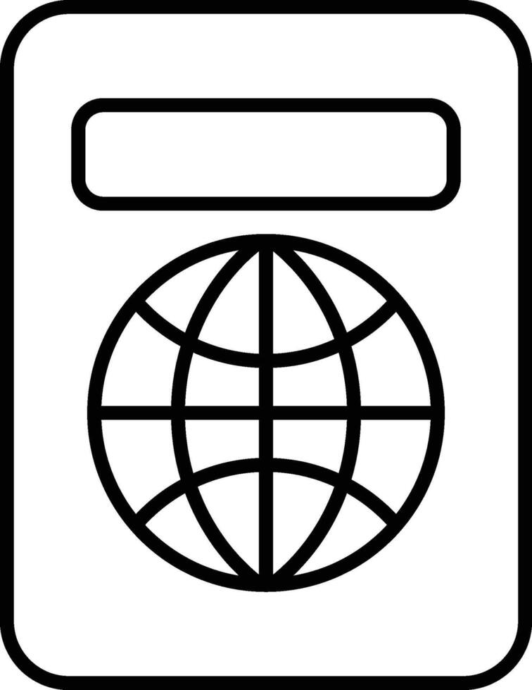 Black Passport Outline Icon for Traveling vector