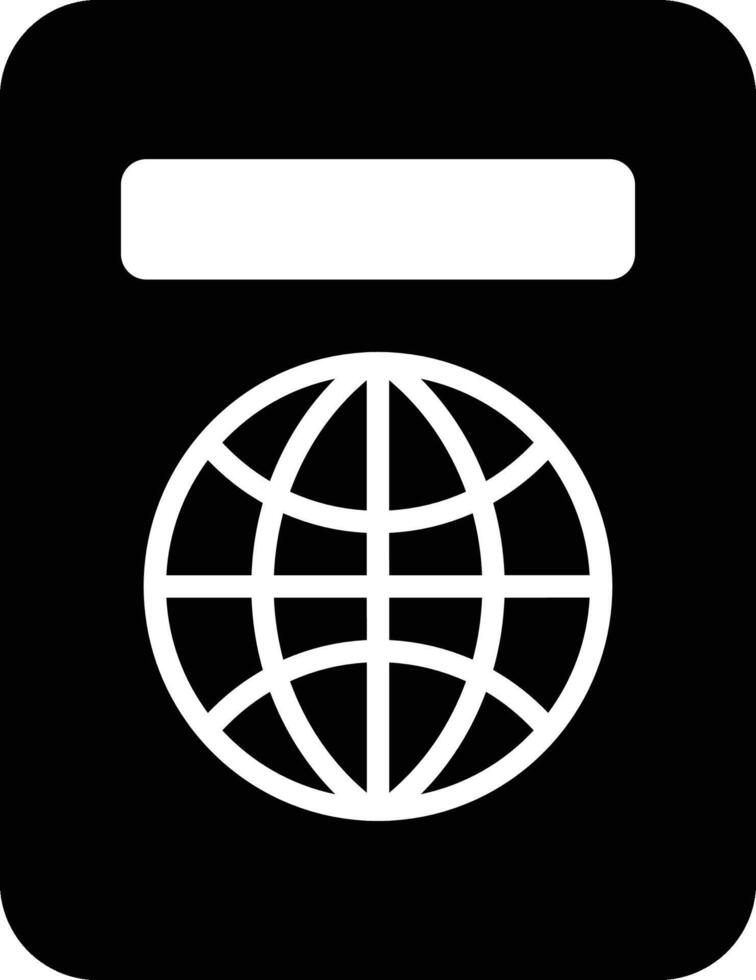 Black Passport Solid Icon for Traveling vector