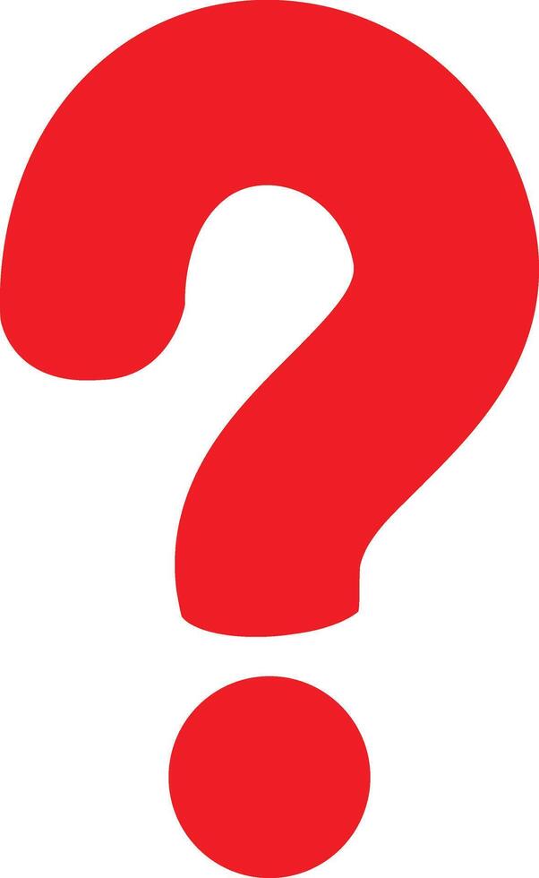 Minimalist red question mark flat icon for modern designs vector