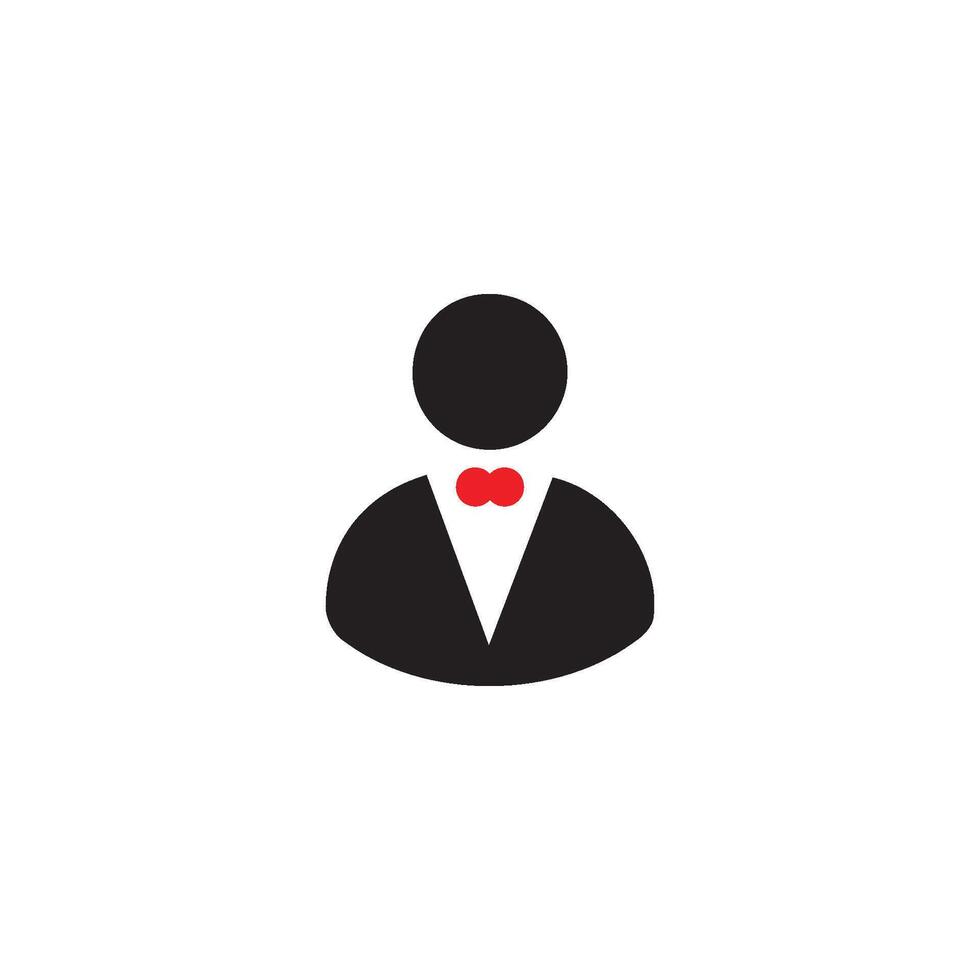 A man in a tuxedo with a red bow tie vector