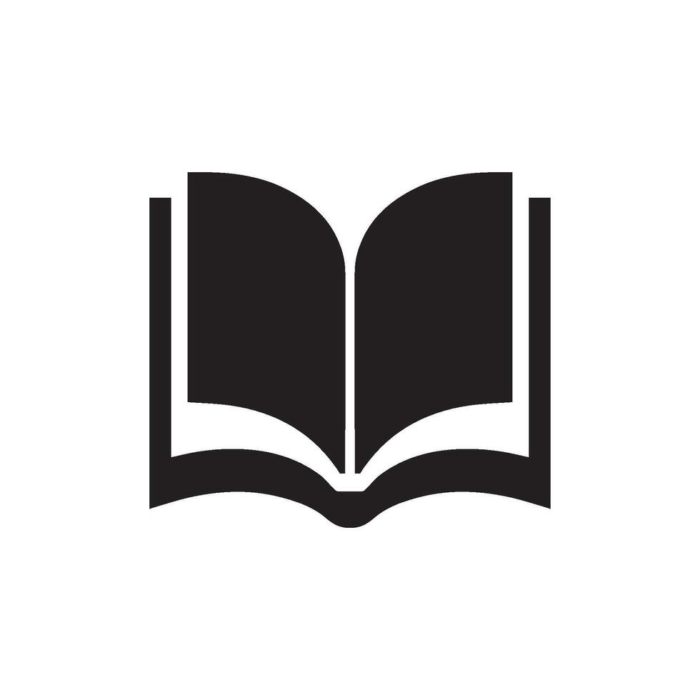 An open book icon on a white background vector
