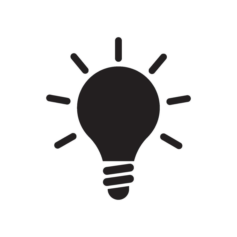 A black light bulb icon on a white background vector