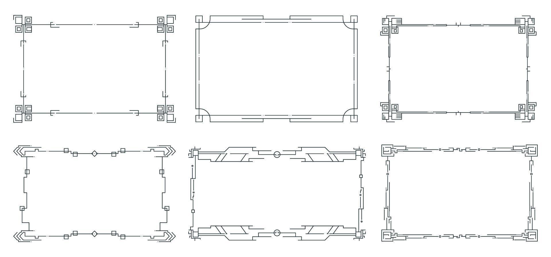 Future modern Chinese frame border that adds a touch of elegance to decoration project. Abstract elements in unique style and idea. vector