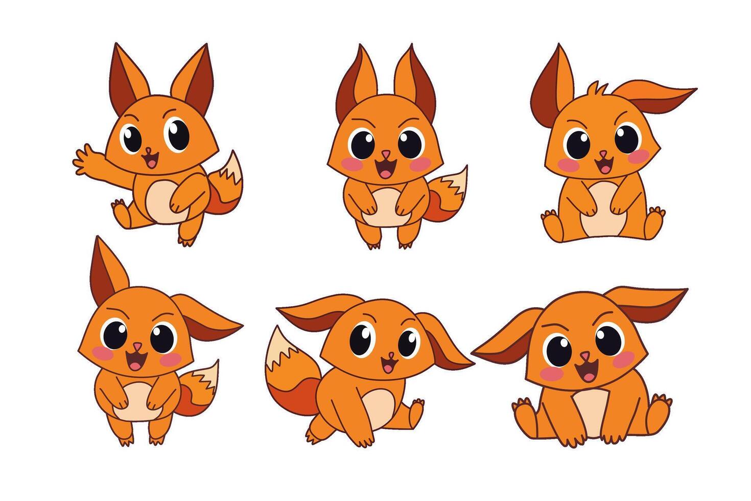 Squirrel pack. Animals cartoon. vector