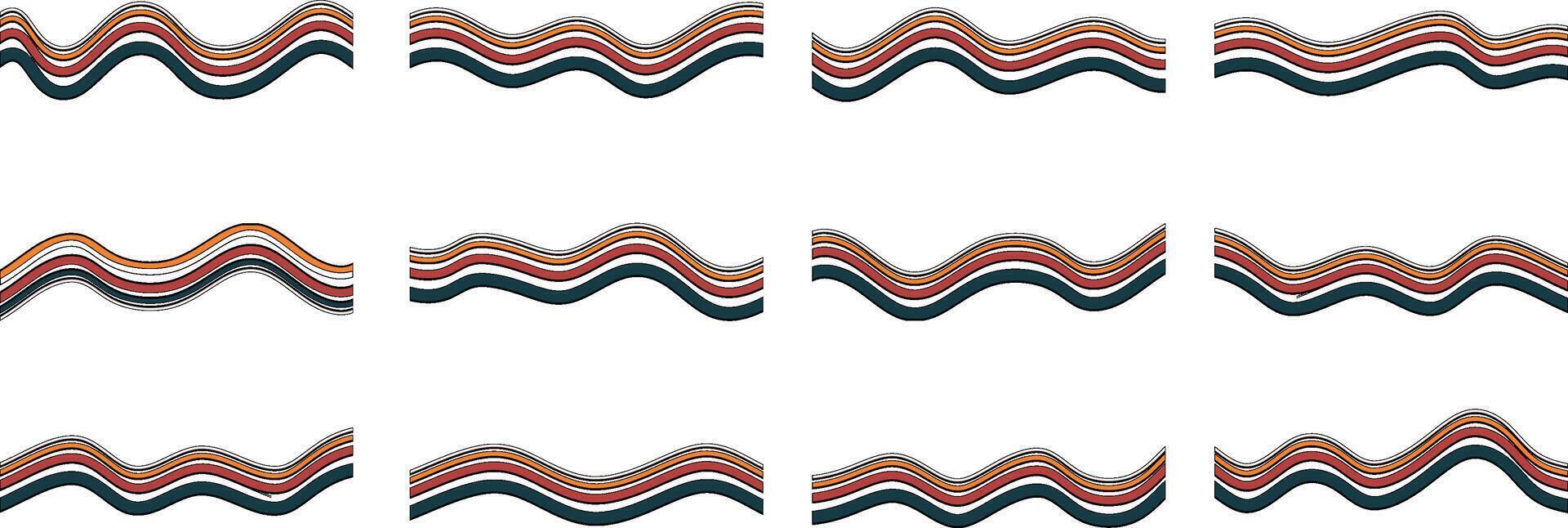 Retro Abstract Wavy Line Illustration vector