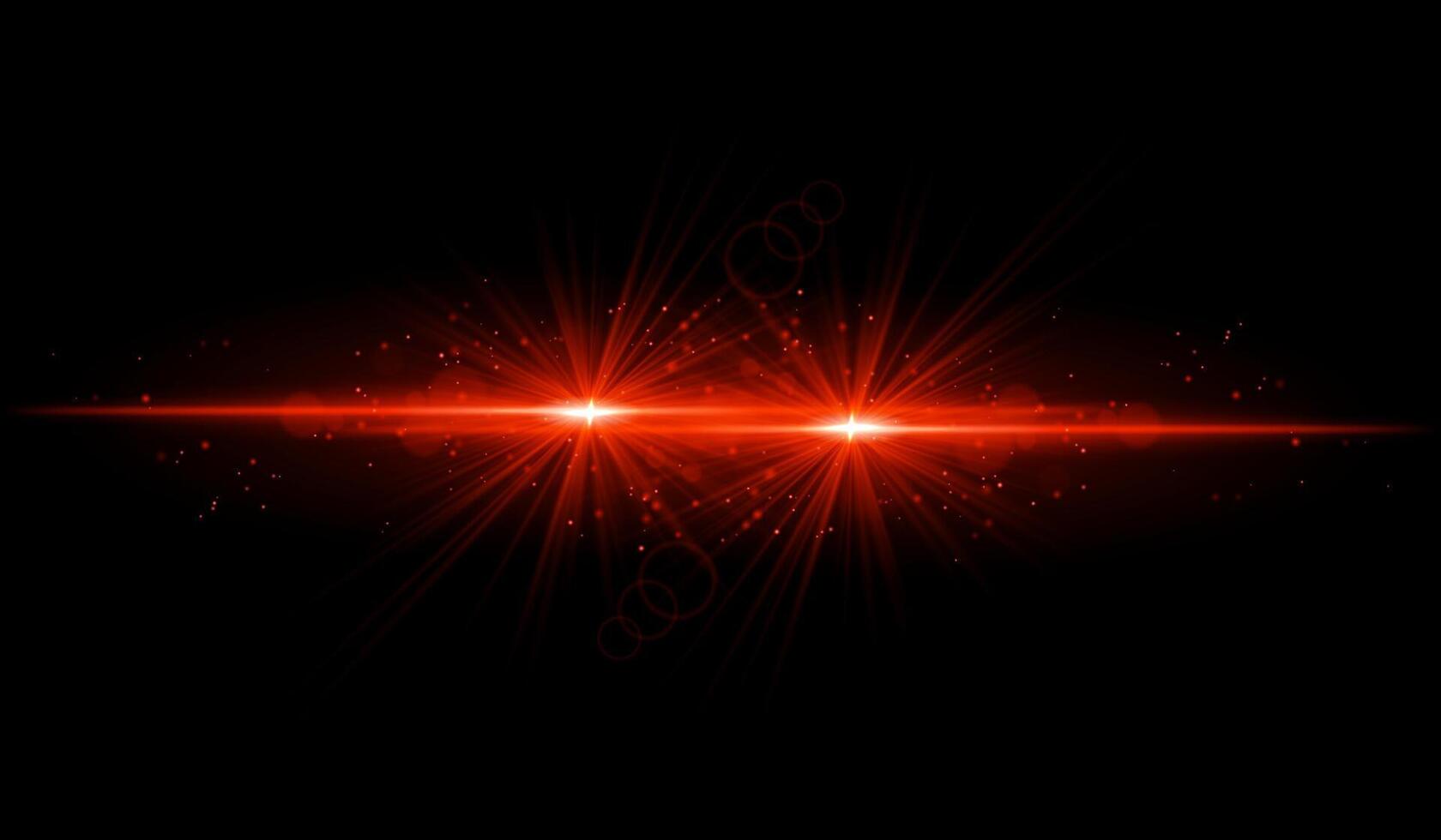 Dual red starburst. Bright intersecting beams, glowing particles, radiant light effects, warm illumination, abstract lighting design, futuristic energy, decorative visuals vector