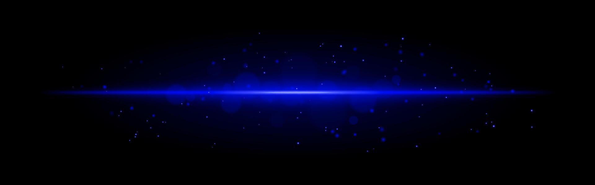 Blue glowing line icon. Vibrant horizontal beam, illuminated particles, abstract light effect, futuristic energy, minimalistic decor, dynamic modern design, radiant visual vector