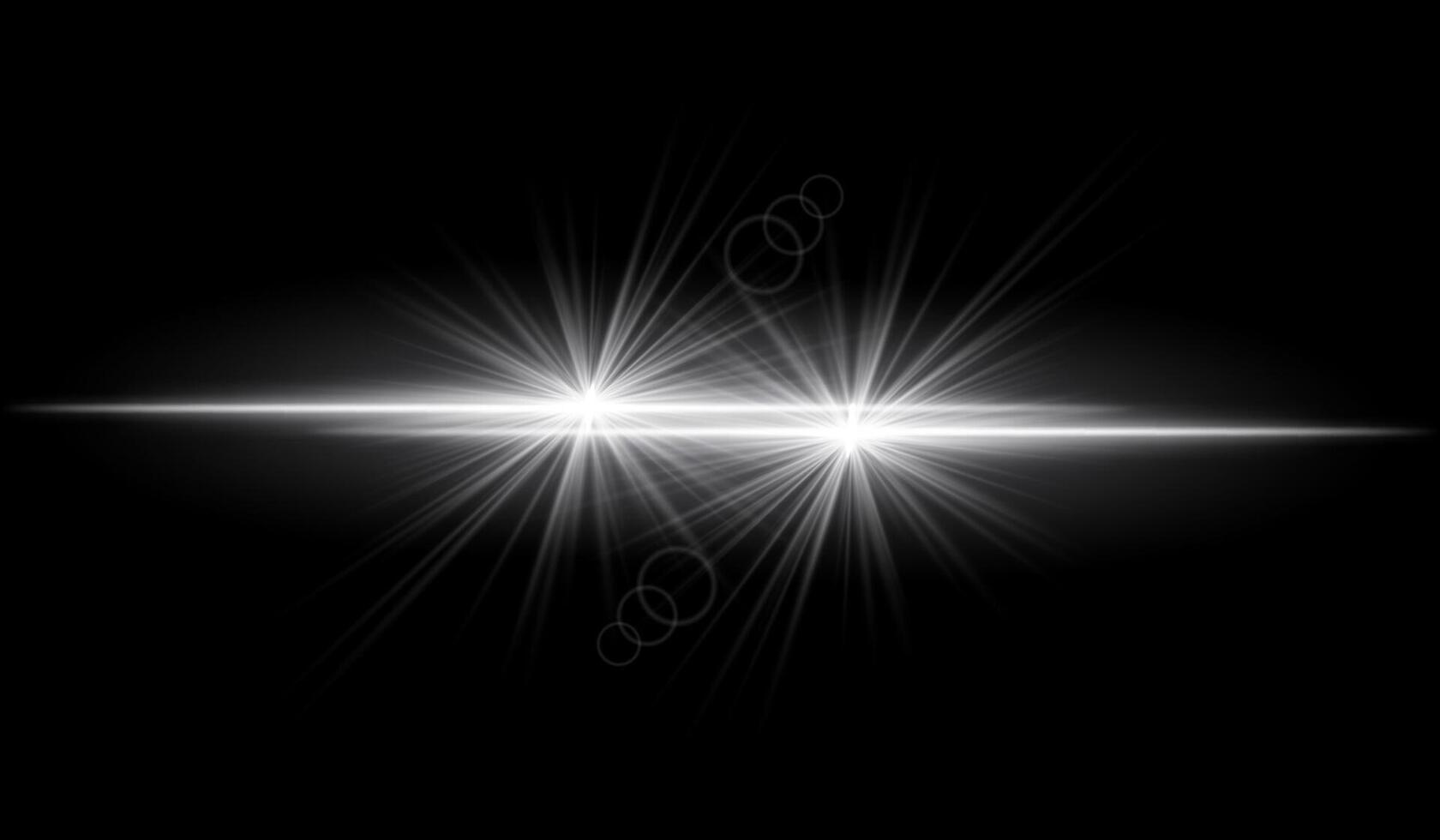 Dual white starburst. Bright intersecting beams, glowing particles, radiant light effects, warm illumination, abstract lighting design, futuristic energy, decorative visuals vector