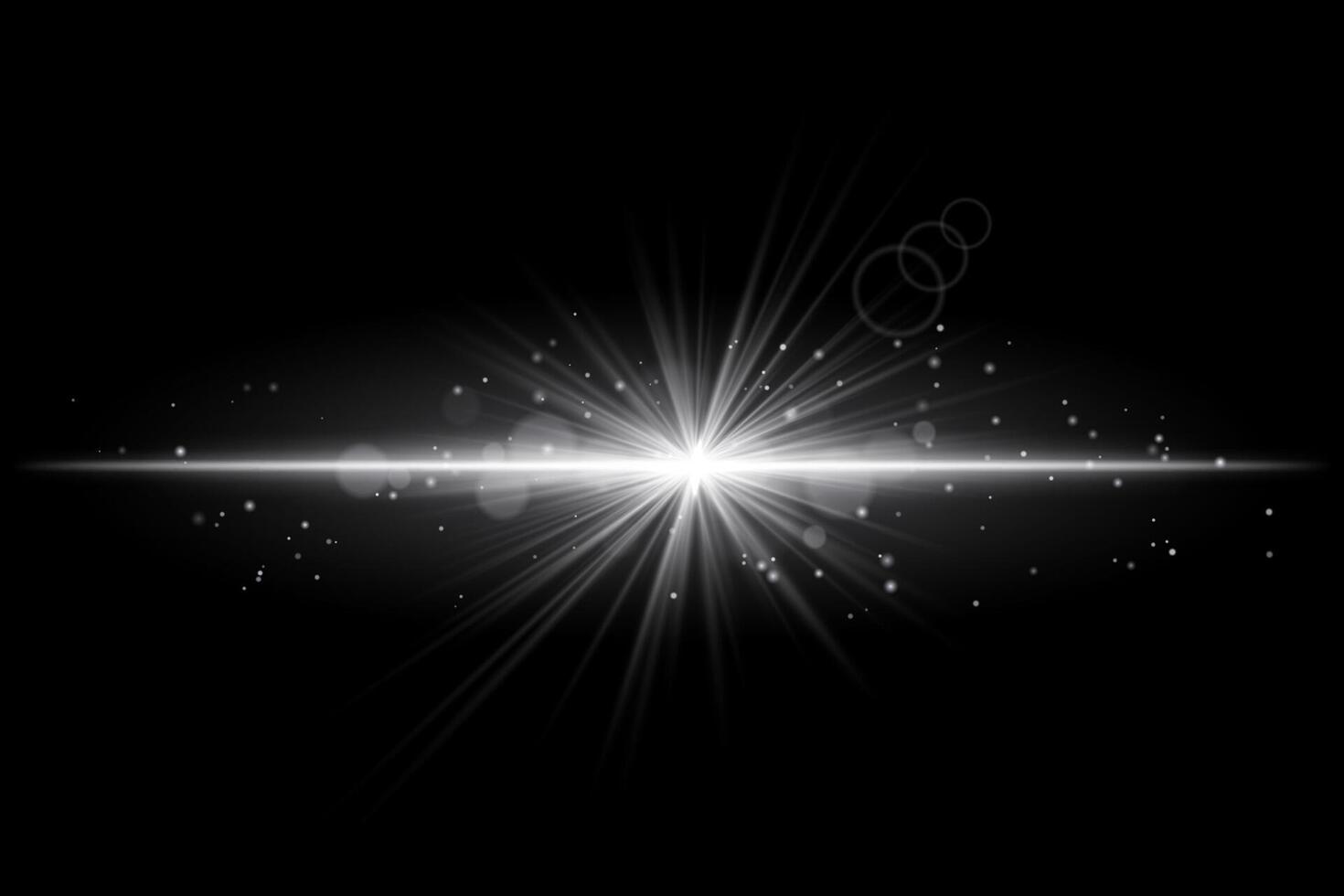 White starburst. Radiant light beam, glowing particles, bright star effect, warm illumination, abstract lighting design, futuristic energy, decorative modern visual vector