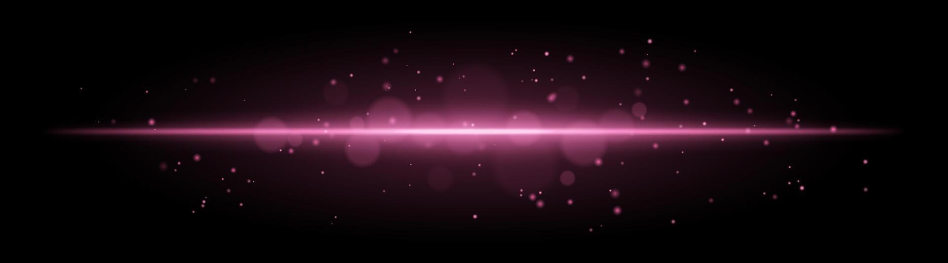 Soft purple glow. Horizontal light beam with subtle particles, warm illumination, abstract lighting effect, minimalistic design, radiant and elegant decor vector