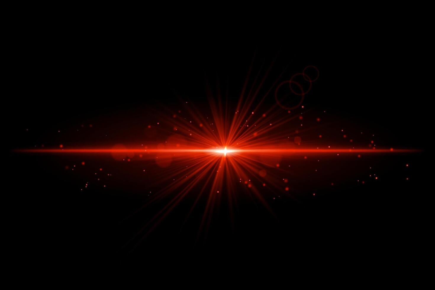 Red starburst. Radiant light beam, glowing particles, bright star effect, warm illumination, abstract lighting design, futuristic energy, decorative modern visual vector
