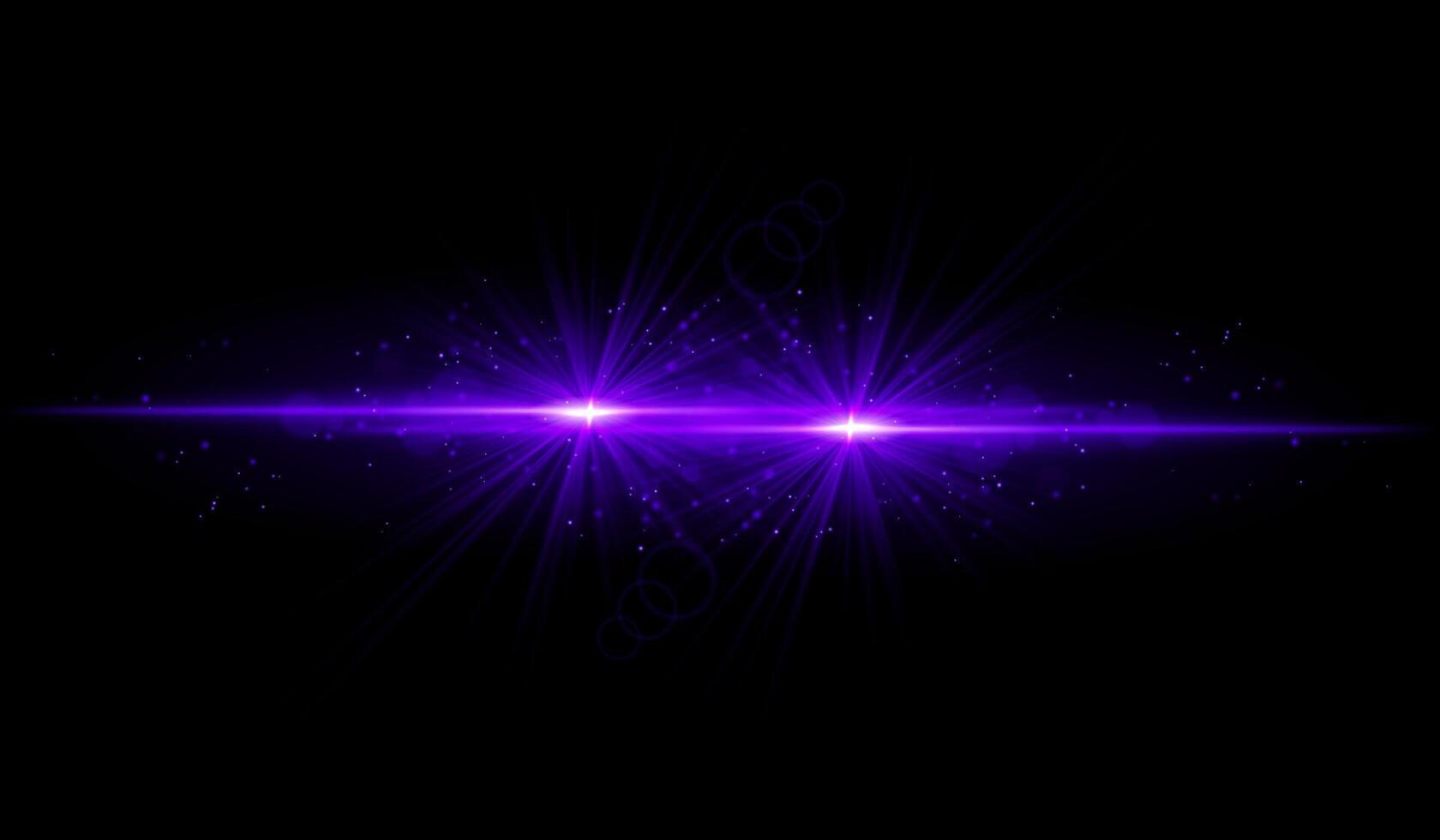 Dual purple starburst. Bright intersecting beams, glowing particles, radiant light effects, warm illumination, abstract lighting design, futuristic energy, decorative visuals vector