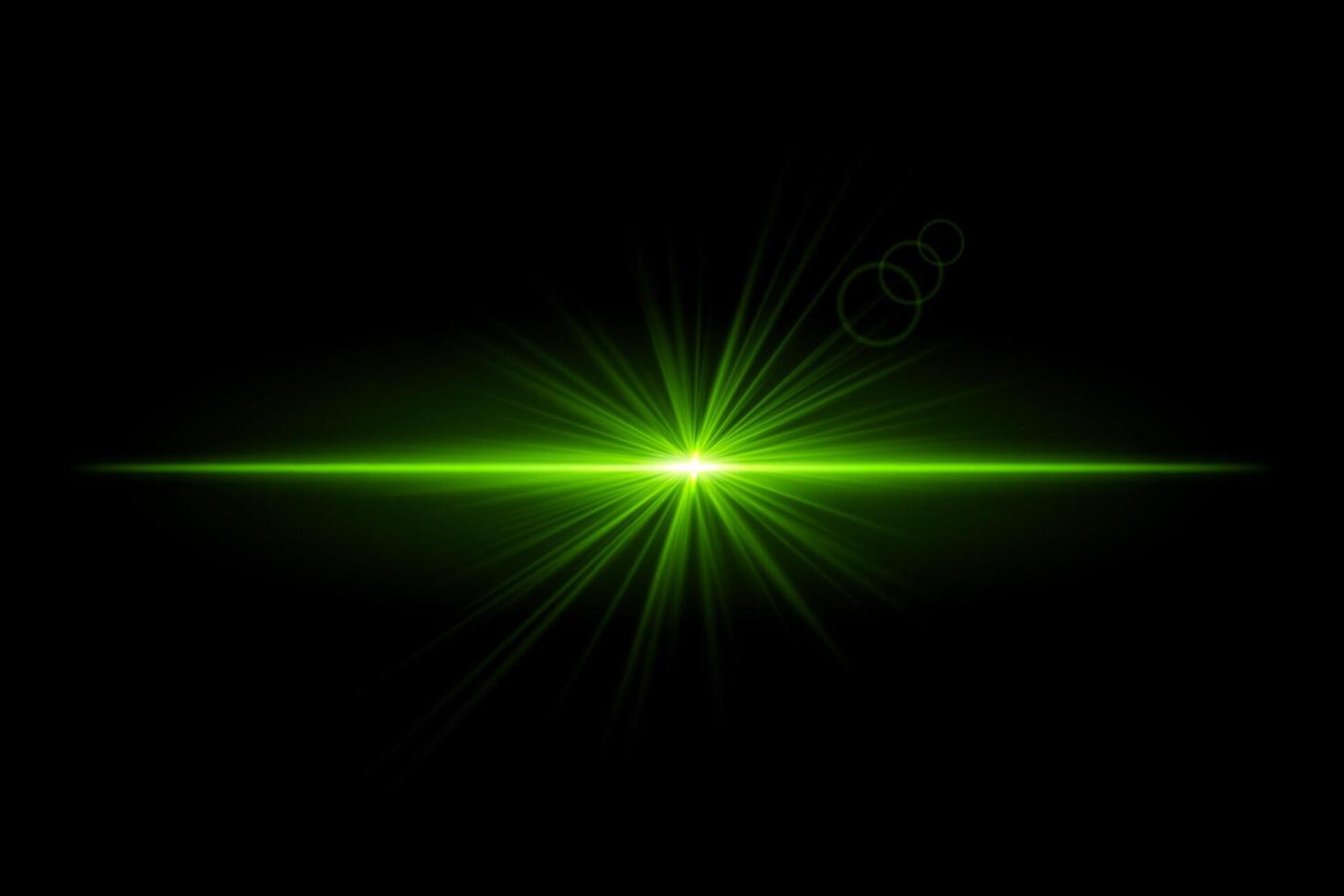 Green starburst. Radiant light beam, glowing particles, bright star effect, warm illumination, abstract lighting design, futuristic energy, decorative modern visual vector
