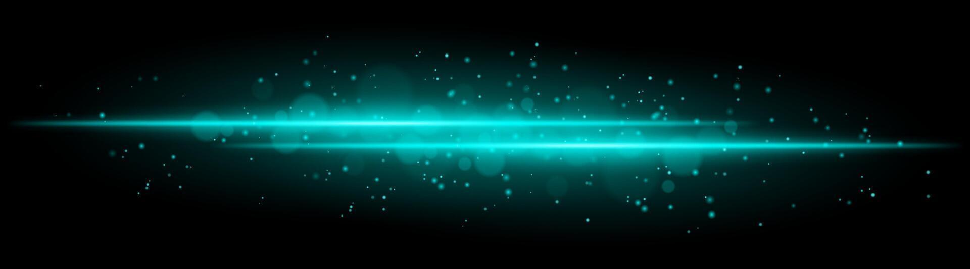 Blue glowing line beam. Horizontal light beam with sparkling particles, radiant golden glow, abstract illumination, decorative lighting effect, warm and vibrant design vector