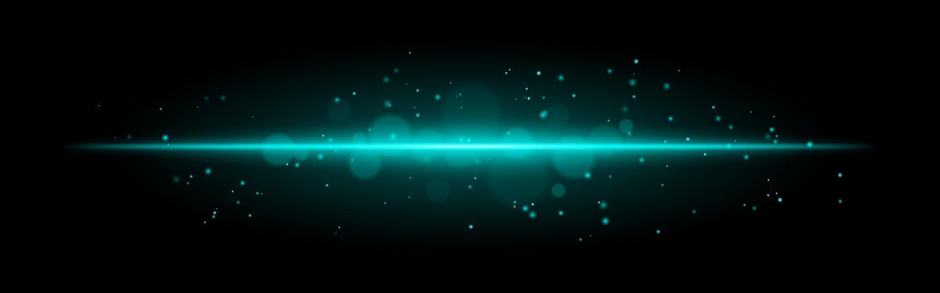 Blue glowing line icon. Vibrant horizontal beam, illuminated particles, abstract light effect, futuristic energy, minimalistic decor, dynamic modern design, radiant visual vector