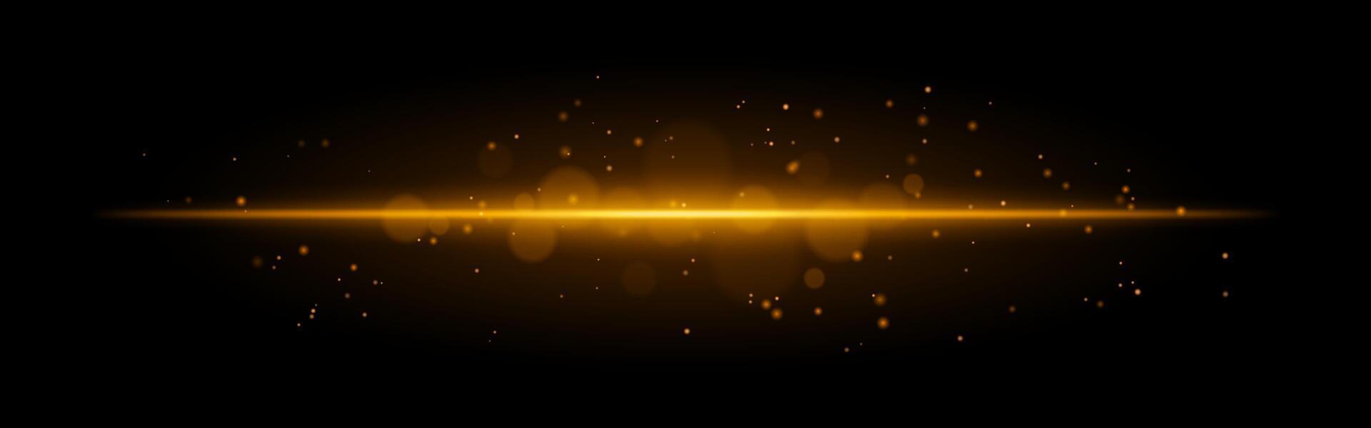 Orange glowing line icon. Vibrant horizontal beam, illuminated particles, abstract light effect, futuristic energy, minimalistic decor, dynamic modern design, radiant visual vector