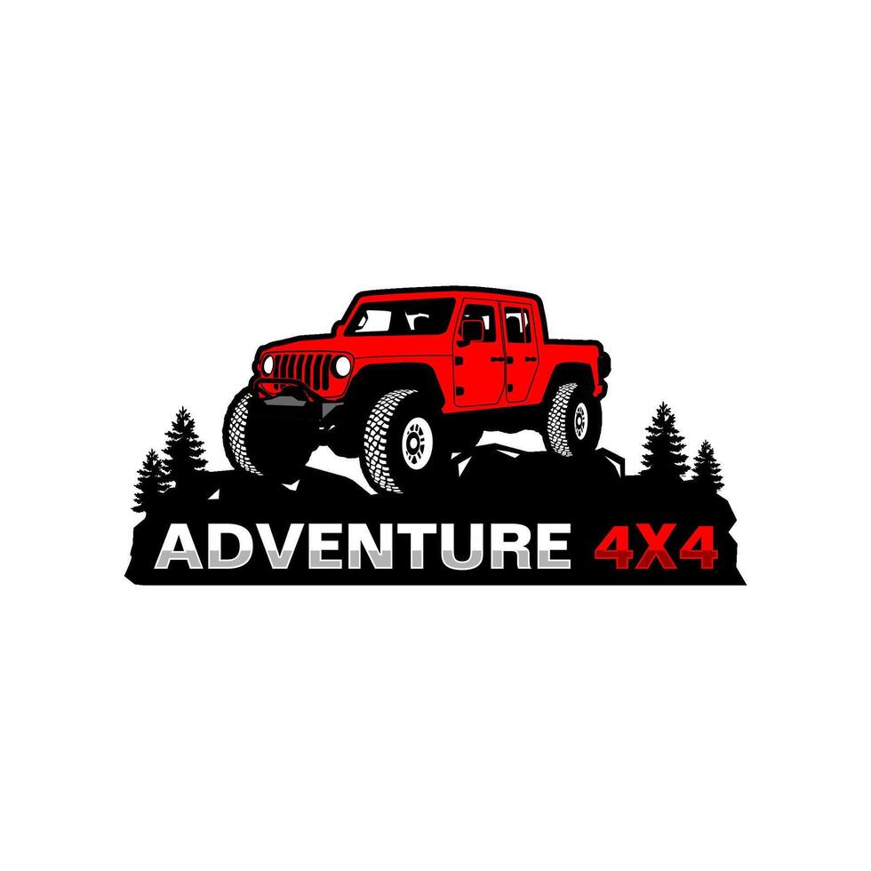adventure 4x4 off road car logo illustration vector