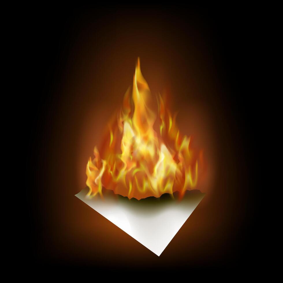 Burning White Paper. vector
