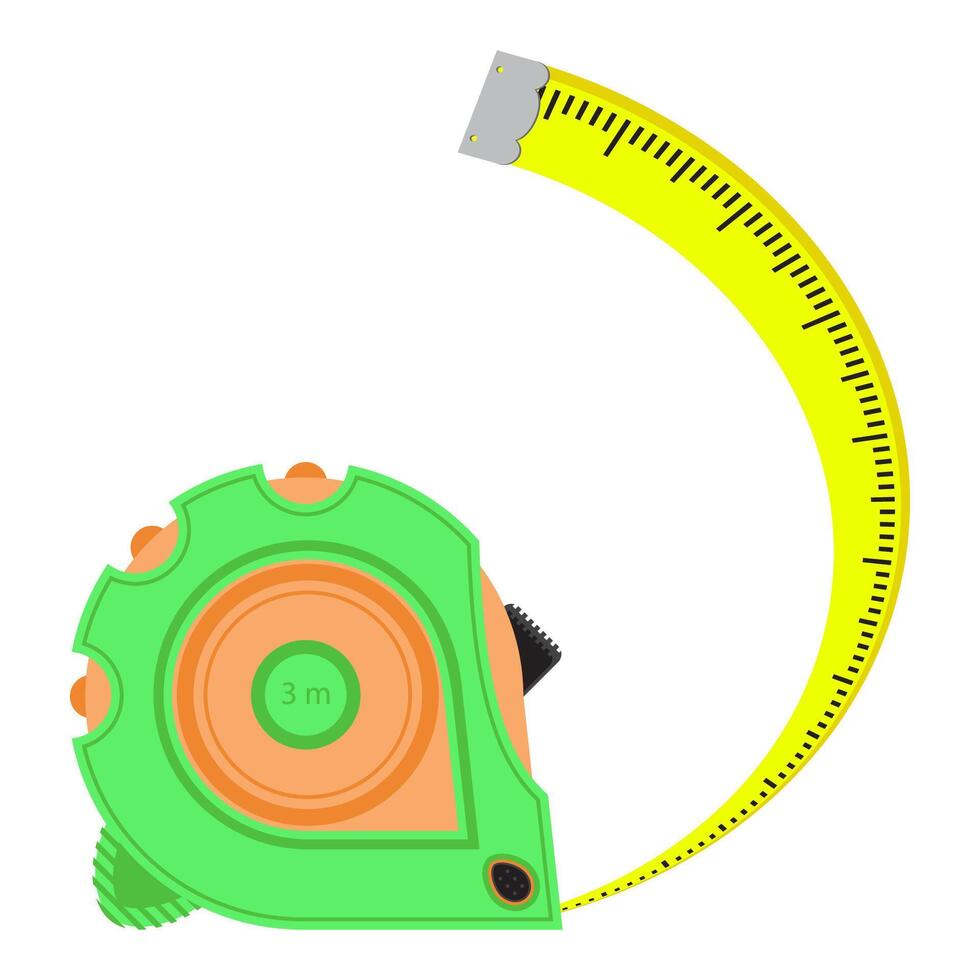 Roulette Construction Tool. Industrial Measure Tape Icon Isolated on White Background. vector