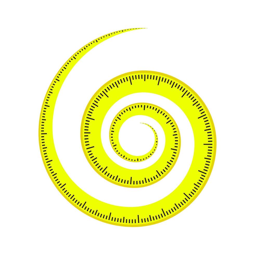 Spiral Roulette Construction Tool. Industrial Measure Tape vector