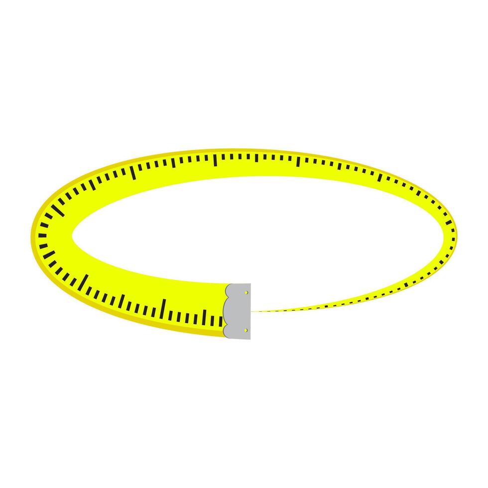 Yellow Industrial Measure Tape Icon Isolated on White Background.Hand Holding Roulette Construction Tool. vector
