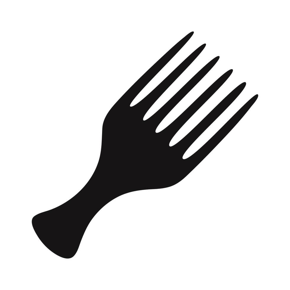 Afro hair comb. Hairdressing professional tool and hair styling accessory vector