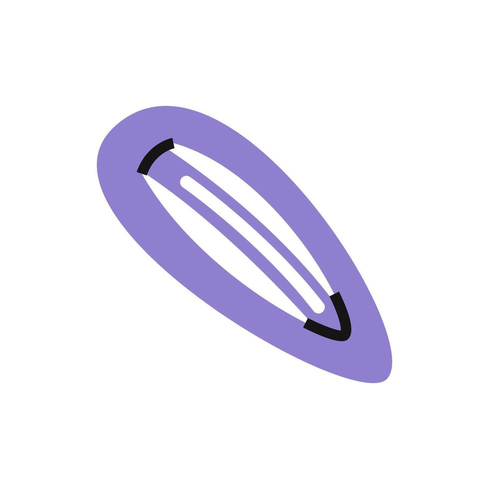 Snap hair clip. Hairdressing tool and hair styling accessory vector
