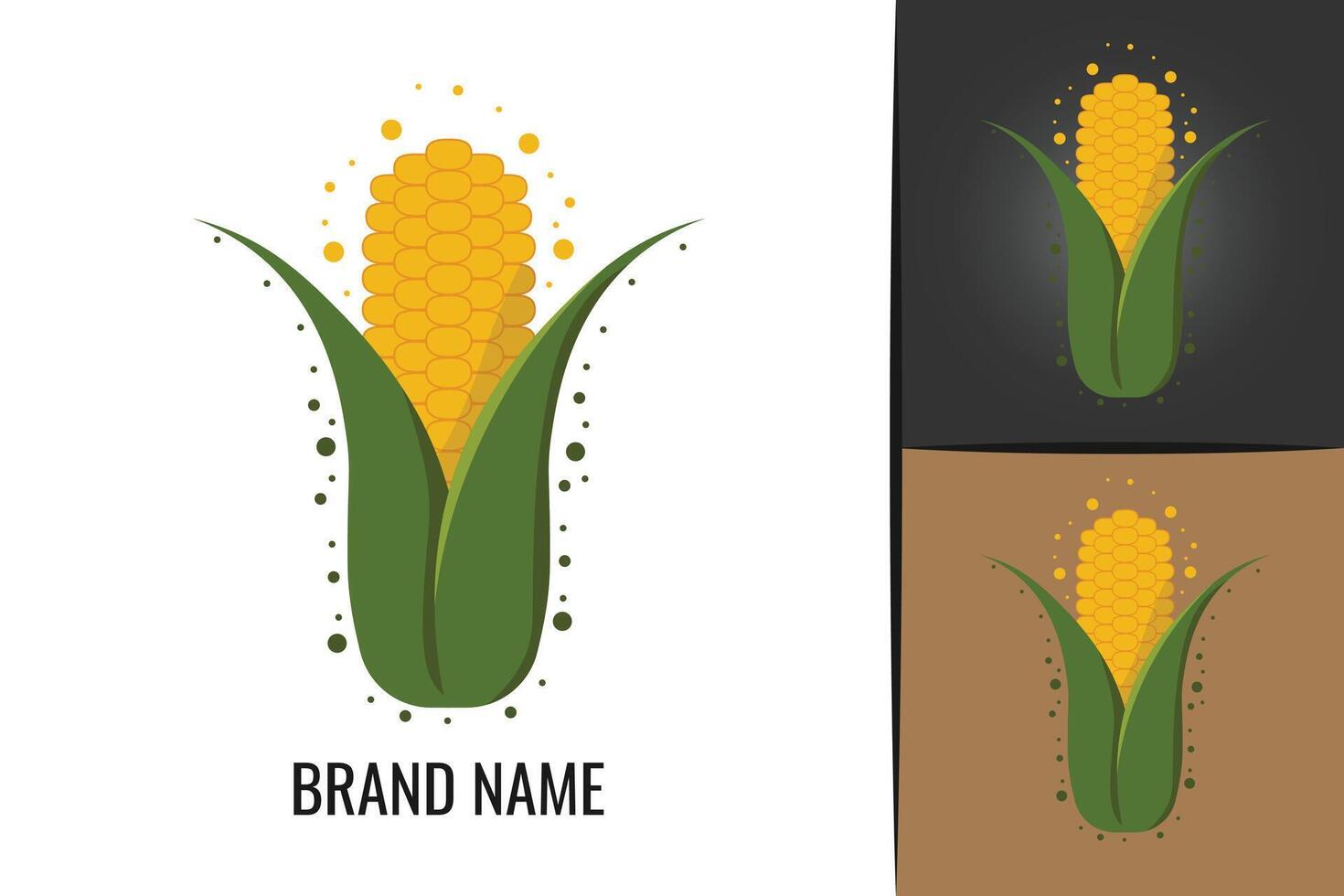 Grain Corn Logo. Vegetable Corn cob logotype vegan vector