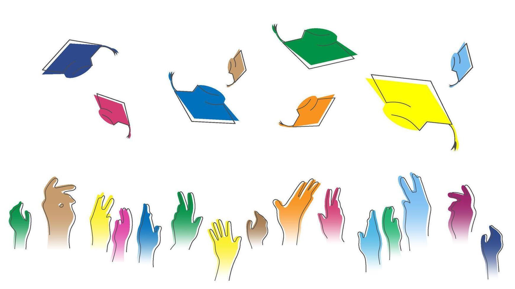 throw a graduation cap. Used for decoration, advertising design, websites or publications, banners, posters and brochures. vector