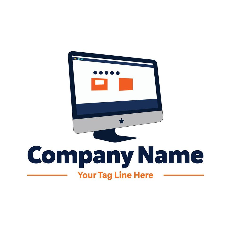Computer logo, PC Logo Template symbol vector