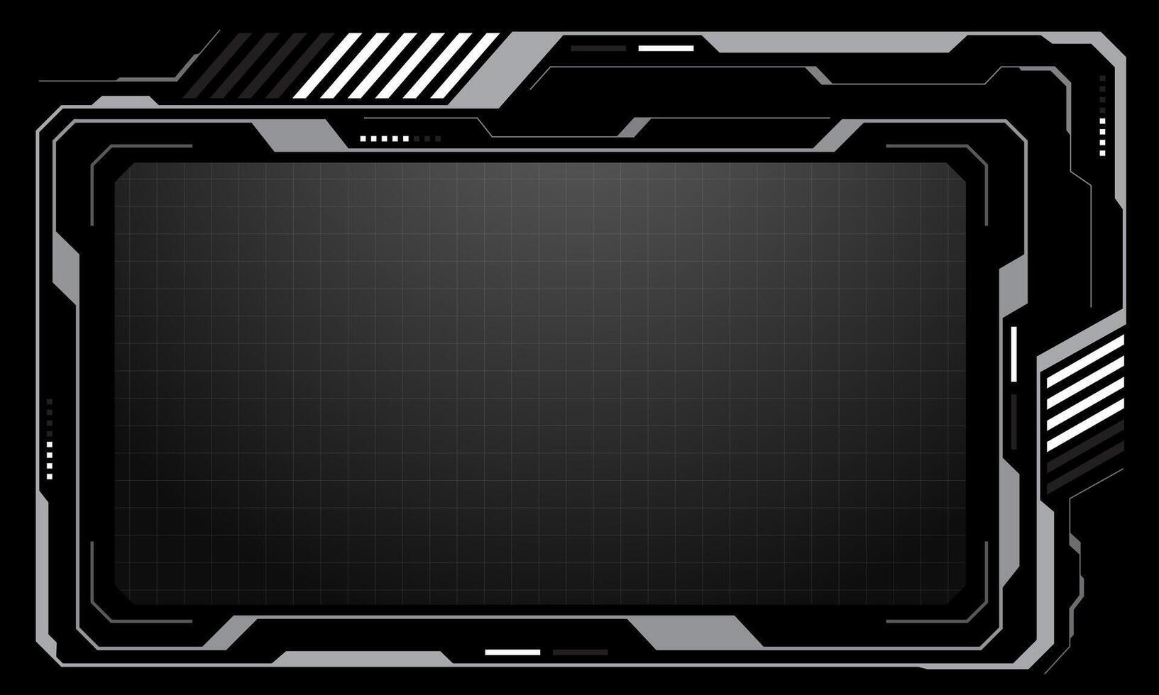 HUD frames white grey user interface elements design modern technology futuristic control panel screen digital hologram window gaming menu touching cyber monitor on black vector