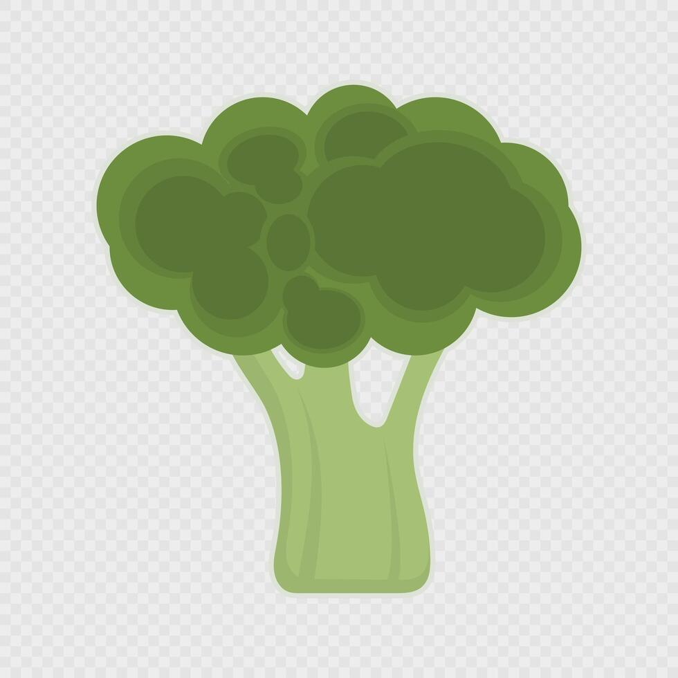 Cartoon single broccoli. illustration. vector