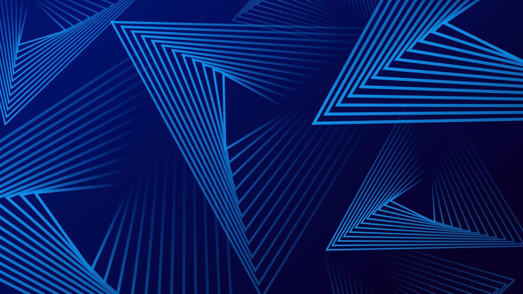 Blue gradient abstract background with triangle line pattern. futuristic technology concept. illustration vector