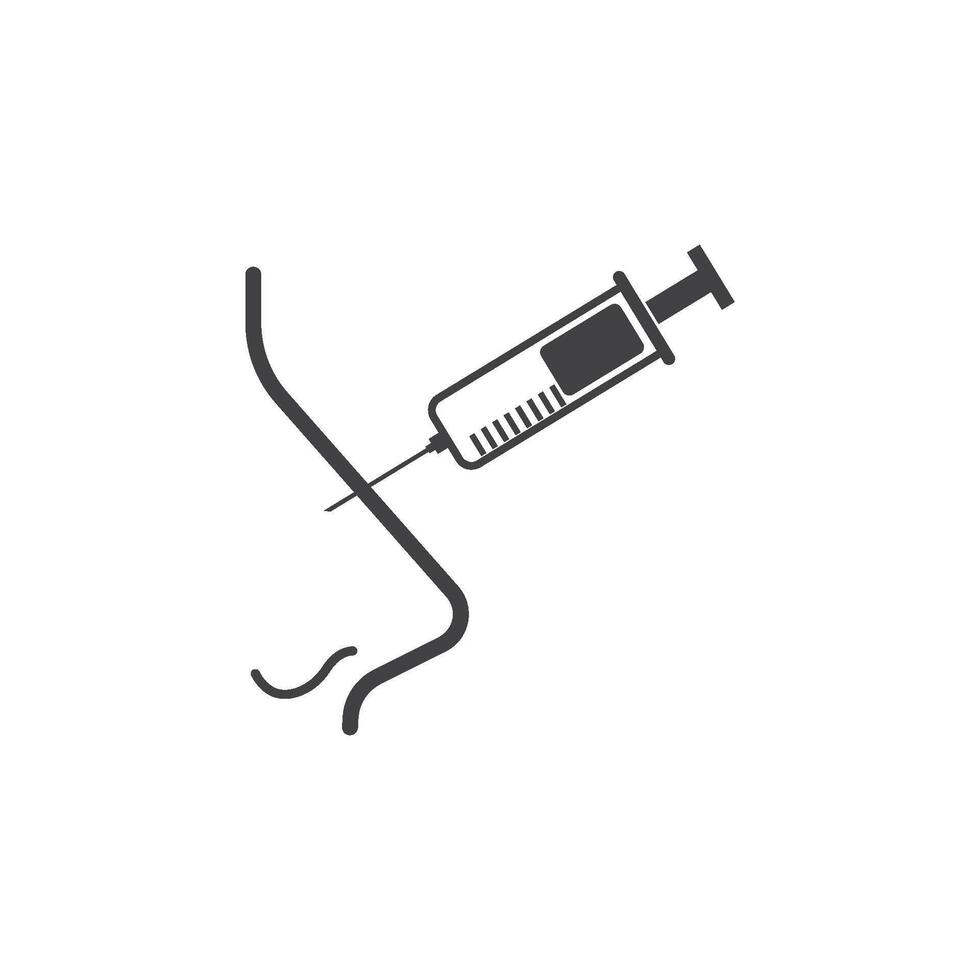 A needle injects and nose icon vector