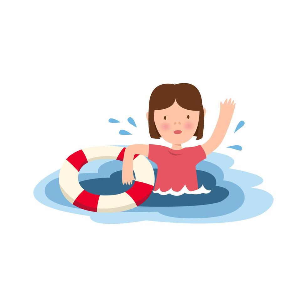 drowning child concept vector