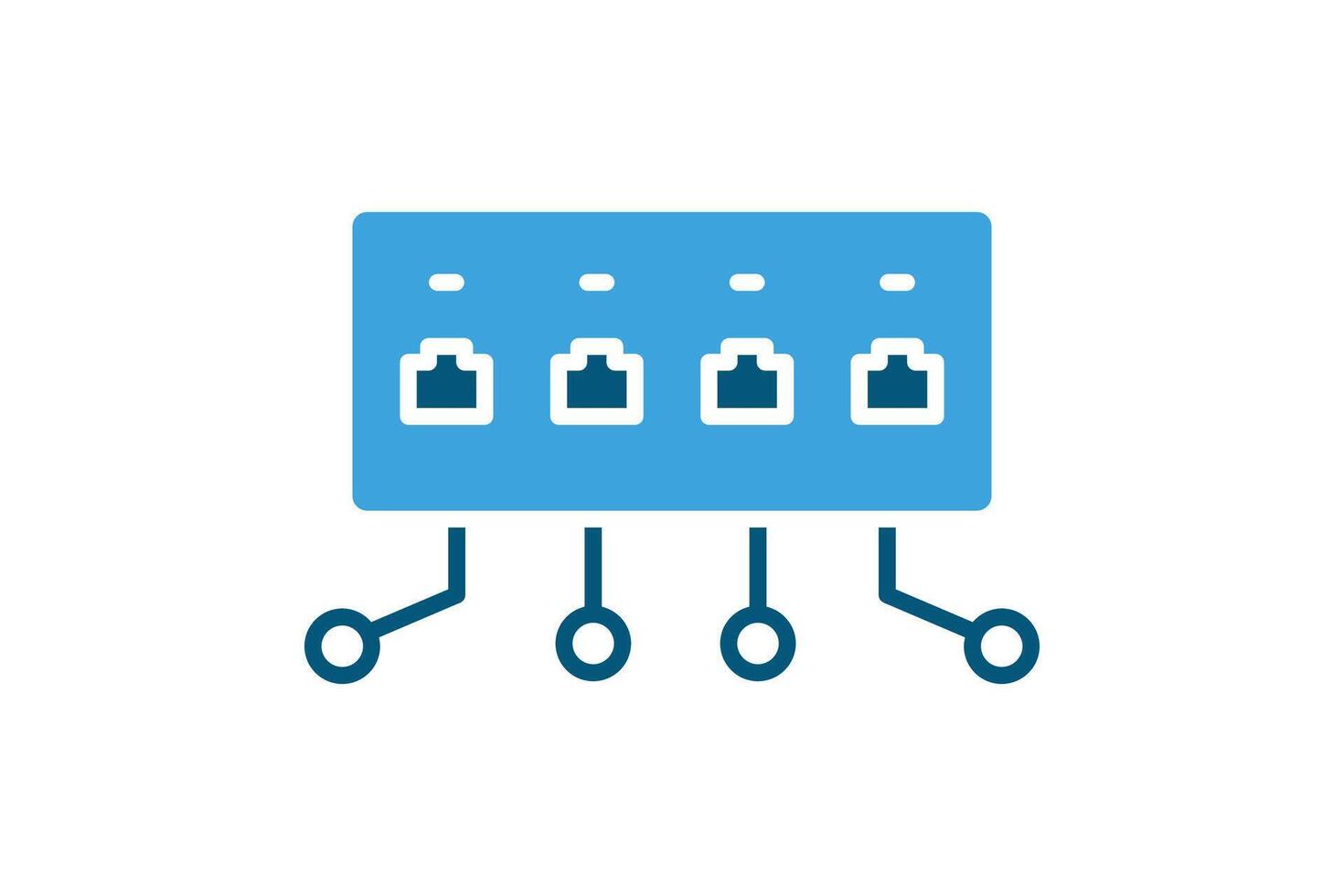 Network switch icon. solid icon style. icon related to IT, network. IT architecture elements illustration vector