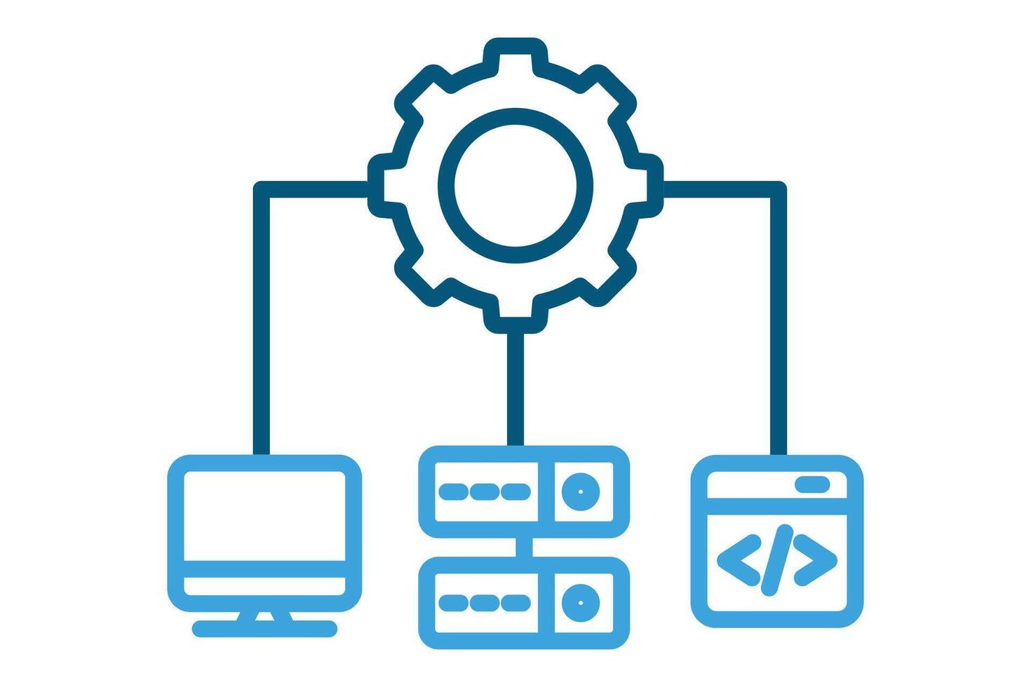 IT infrastructure icon. line icon style. icon related to technology. IT architecture elements illustration vector