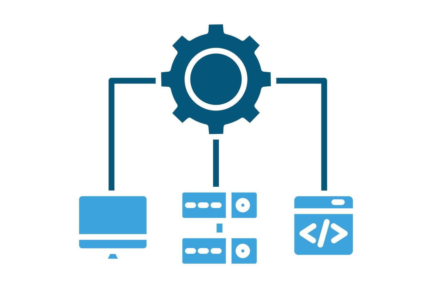 IT infrastructure icon. solid icon style. icon related to technology. IT architecture elements illustration vector