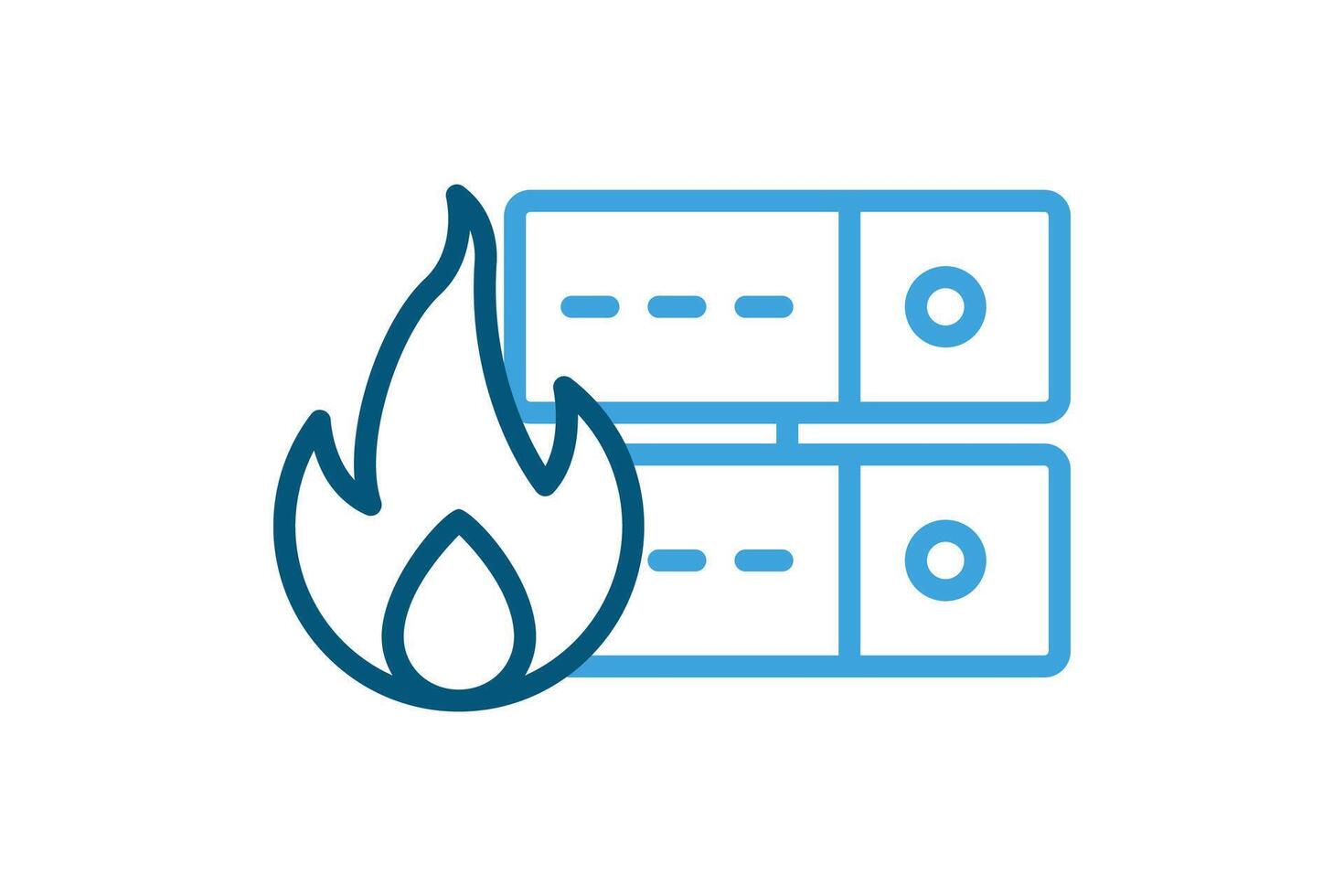 Firewall icon. line icon style. icon related to server firewall. IT architecture elements illustration vector